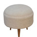 Boucle Rounded Footstool - Oak
