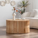 Cylindrical Coffee Table With Vertical Texture Relief
