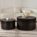 Cylindrical Coffee Table With Vertical Texture Relief
