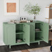 4 Door Intaglio Storage Cabinet - Mint Green