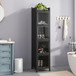 Glass Door Cabinet With Tier Storage