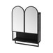 Double Arched Mirror Wall Cabinet With 2 Doors, Featuring Adjustable Shelves And Towel Rack
