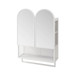 Double Arched Mirror Wall Cabinet With 2 Doors, Featuring Adjustable Shelves And Towel Rack