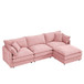 L Shaped Modular Sectional Sofa With Movable Ottoman, 3 Seater Comfortable Seating