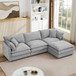 L Shaped Modular Sectional Sofa With Movable Ottoman, 3 Seater Comfortable Seating