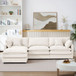 Modular L Shaped Sectional Sofa, 3 Seater Comfy Cloud Couch With Movable Ottoman