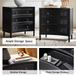 Ken 3-Drawer 26 in. W Curved Silhouette Nightstand with Built-in Charging Station