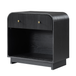 Claude Modern 1-drawer Fluted Curved Nightstand with Charging Station and USB Ports