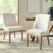 Helen Farmhouse Polyester Dining Chair with Tapered Solid Wood Legs (Set of 2) DCWH1367 by Karat Home