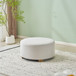 Round Ottoman, Minimalist Footstool - White