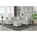Emiliano - Sectional Sofa With 3 Pillows And Storage Ottoman - Nickel