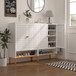 Grid Double Door Shoe Cabinet With Adjustable Compartments And Moisture-Proof Design In White Metal