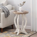 French Country Style Accent Table With Hourglass Design