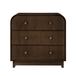 Claude Modern 3-drawers Fluted Curved Nightstand with Charging Station and USB Ports