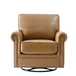 Jacindo Traditional Genuine Leather Swivel Rocking Accent Chair with Nailhead Trims