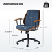Adrian 24.75 in. W Height-adjustable Swivel Solid Wood Polyester Office Chair