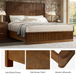 Eustacio Solid Wood Frame Platform Bed with Fluted Surface