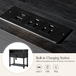 June 30 in. Square Wood End Table with Built-in Charging Outlets