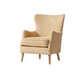 Doris 28.5 in. Modern Arm Chair with Wingback Backrest and Solid Wood Legs