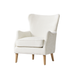 Doris 28.5 in. Modern Arm Chair with Wingback Backrest and Solid Wood Legs