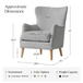 Doris 28.5 in. Modern Arm Chair with Wingback Backrest and Solid Wood Legs
