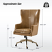 Fabio 25.5 in. W Genuine Leather Tilting Executive Chair