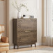 Freestanding Shoe Cabinet With 2 Flip Top Drawers For Entryway - Walnut