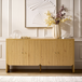 Phyllis Wood 63 in. 4-Door Sideboard with Grooved Panel Design and Adjustable Shelves SBRB1341 by Karat Home