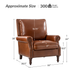 Rosal 33 in. W Genuine Leather Accent Chair with Spindle Legs