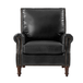 Rosal 33 in. W Genuine Leather Accent Chair with Spindle Legs