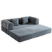 Convertible Sleeper Sofa Bed With Cylindrical Pillow, With Fixed Shape Frame