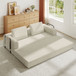 Convertible Sleeper Sofa Bed With Cylindrical Pillow, Fixed Shape Frame
