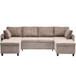 Sectional Sofa Bed With Pull Out Sleeper, USB Ports, Cup Holders