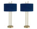 "Velvet Radiance" Metal Table Lamp (Set of 2) - Plated Gold Fiish