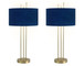 "Velvet Radiance" Metal Table Lamp (Set of 2) - Plated Gold Fiish