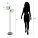 "Celestial Radiance" Metal Floor Lamp With Iridescent Glass Globes - Gun Metal Iridescent Glass