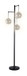 "Globe Cascade" Metal Floor Lamp With Glass Globes - Polished Chrome / Smoked Glass