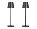 "Eclipse Aura I" Rechargeable LED Metal Accent Lamp (Set of 2) - Black