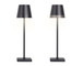 "Eclipse Aura I" Rechargeable LED Metal Accent Lamp (Set of 2) - Black