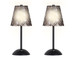 "Crystal Radiance II" Rechargeable LED Metal Accent Lamp (Set of 2) - Matte Black / Smoke