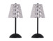 "Crystal Radiance I" Rechargeable LED Metal Accent Lamp (Set of 2) - Matte Black / Clear Gray