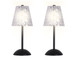 "Crystal Radiance I" Rechargeable LED Metal Accent Lamp (Set of 2) - Matte Black / Clear Gray