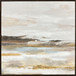 "Tranquil Horizon I" Hand-Embellished Canvas In Frame - Cream / Light Blue / Brown
