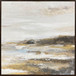 "Tranquil Horizon II" Hand-Embellished Canvas In Frame - Earthy Tones / Blue