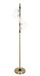 "Luminous Orbit" Metal Floor Lamp - Matte Black / Soft Gold / Clear