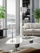 "Crystal Elegance I" Metal Floor Lamp - Polished Nickel / Clear Crystal