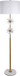 "Crystal Bloom I" Metal And Crystal Floor Lamp - Soft Gold / Clear Crystal / White Marble