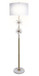 "Crystal Bloom I" Metal And Crystal Floor Lamp - Soft Gold / Clear Crystal / White Marble