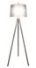 "Luxe Tripod Elegance" Faux Leather Wrap Floor Lamp - Greige / Soft Gold