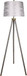 "Luxe Tripod Elegance" Faux Leather Wrap Floor Lamp - Greige / Soft Gold
